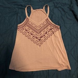 Embroidered purple tank top
